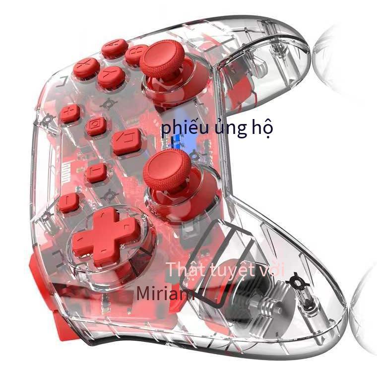 Giá thấp nhất mô hình tư nhân chuyển đổi tay cầm chơi game không dây đánh thức tay cầm chơi game trong suốt SwitchPRO Bluetooth có đèn
