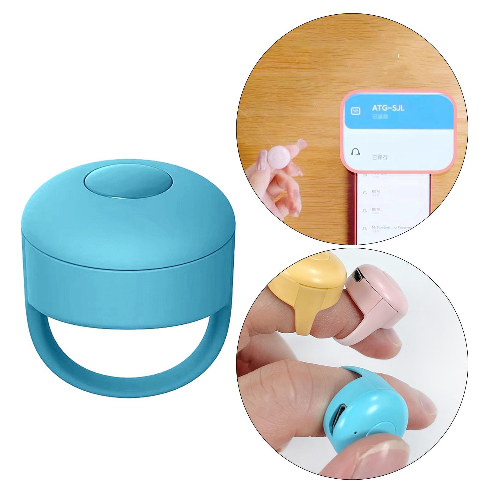 Bluetooth Fingertip Video Controller Page Turner Blue