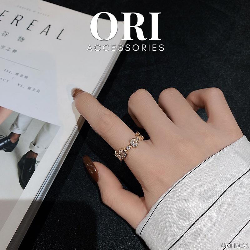 Nhẫn nữ Freesize mặt lục giác Aliyah độc đáo thời trang ORI ACCESSORIES N061