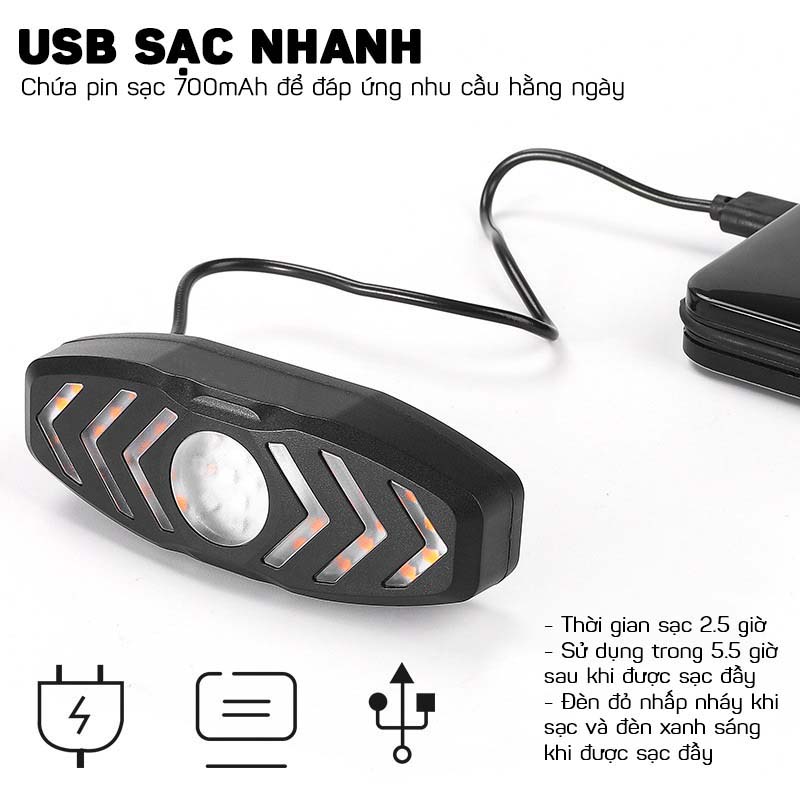 Đèn Xi Nhan Xe Đạp Điều Khiển Từ Xa Có Còi 70db