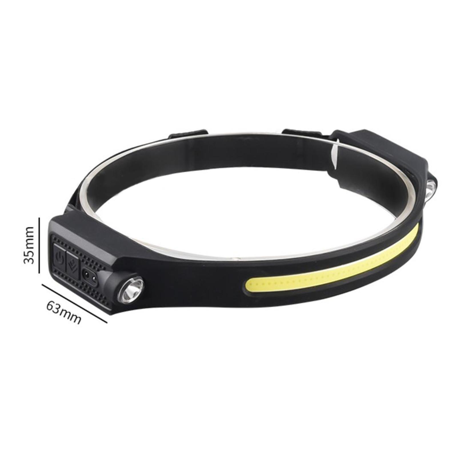 Rechargeable COB Headlamp Comfortable Sensor Headlight for Cycling Hard Hat