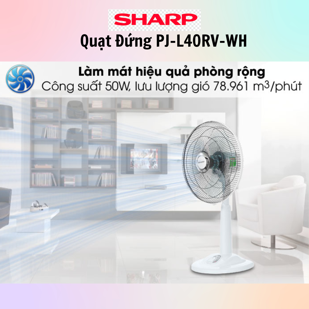 Quạt lửng Sharp PJ-L40RV-LG/WH/DG  - Sản xuất tại Việt Nam - Hàng Chính Hãng