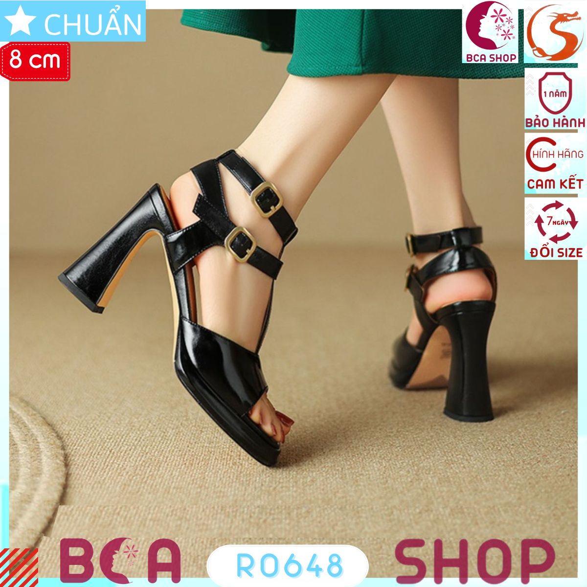 Sandal chiến binh cao gót 8p RO648 ROSATA tại BCASHOP thiết kế năng động, trẻ trung, thể hiện cá tính và đẳng cấp riêng