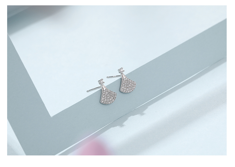 Hoa tai Bông tai váy mini nữ bạc 925 phong cách Hàn Quốc đơn giản và linh hoạt Sterling silver