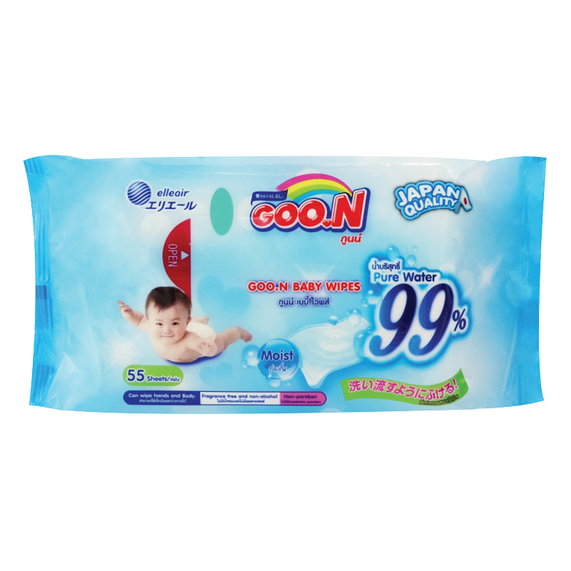 Combo Hộp Khăn Ướt Goo.N + 1 Gói Khăn Ướt Goo.N (55 Miếng)