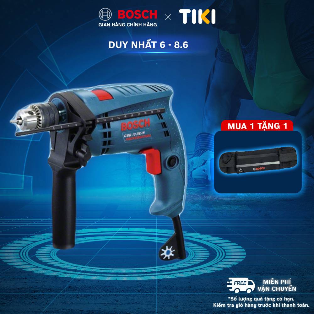 Máy Khoan Động Lực Bosch GSB 10 RE + 100 Chi Tiết (Xanh)