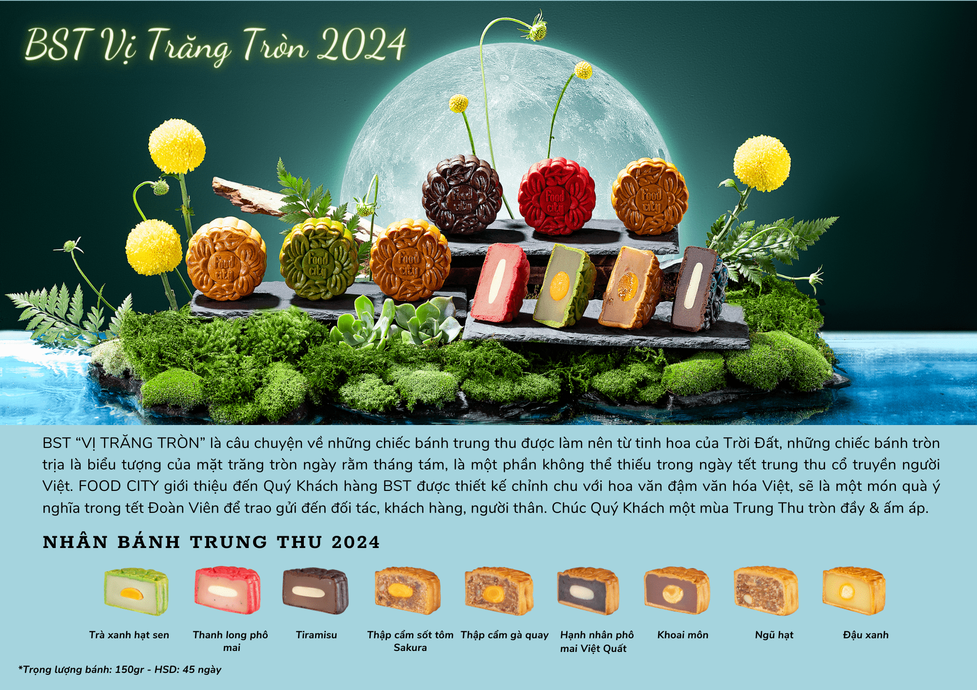 Hộp Bánh Trung Thu MÙA TRĂNG TRÒN - Hộp Quà Trung Thu Của Food City Việt Nam