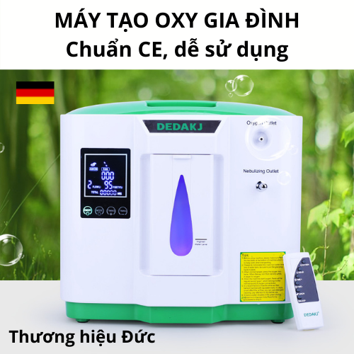 Máy tạo oxy gia đình - Thương hiệu Đức DEDAKJ DE-2AW - Chuẩn CE (châu Âu) - Gọn nhẹ, dễ sử dụng