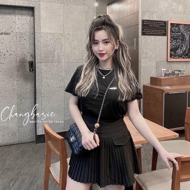 Chân váy xếp ly nắp túi lên dáng sang chảnh có lót quần trong CV8808 - NhiNhi Shop