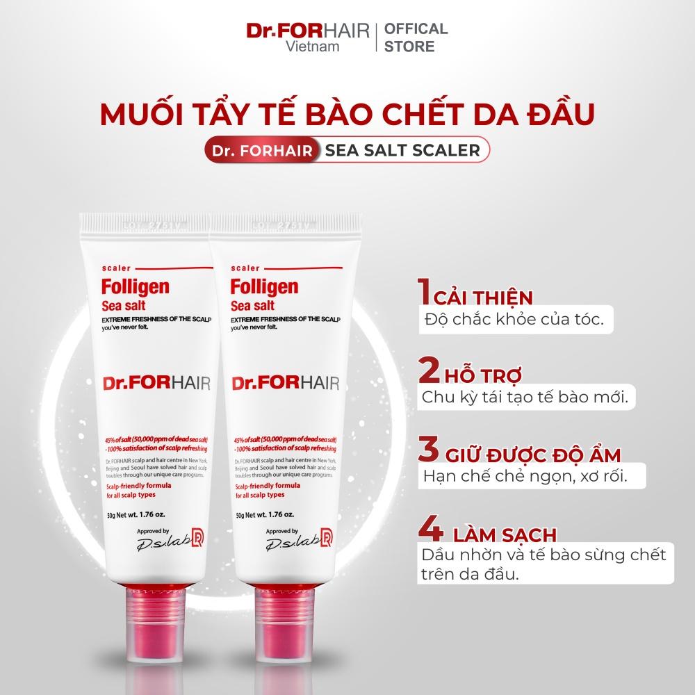 Muối tẩy tế bào chết làm sạch da đầu Dr.FORHAIR Sea Salt Scaler 50g