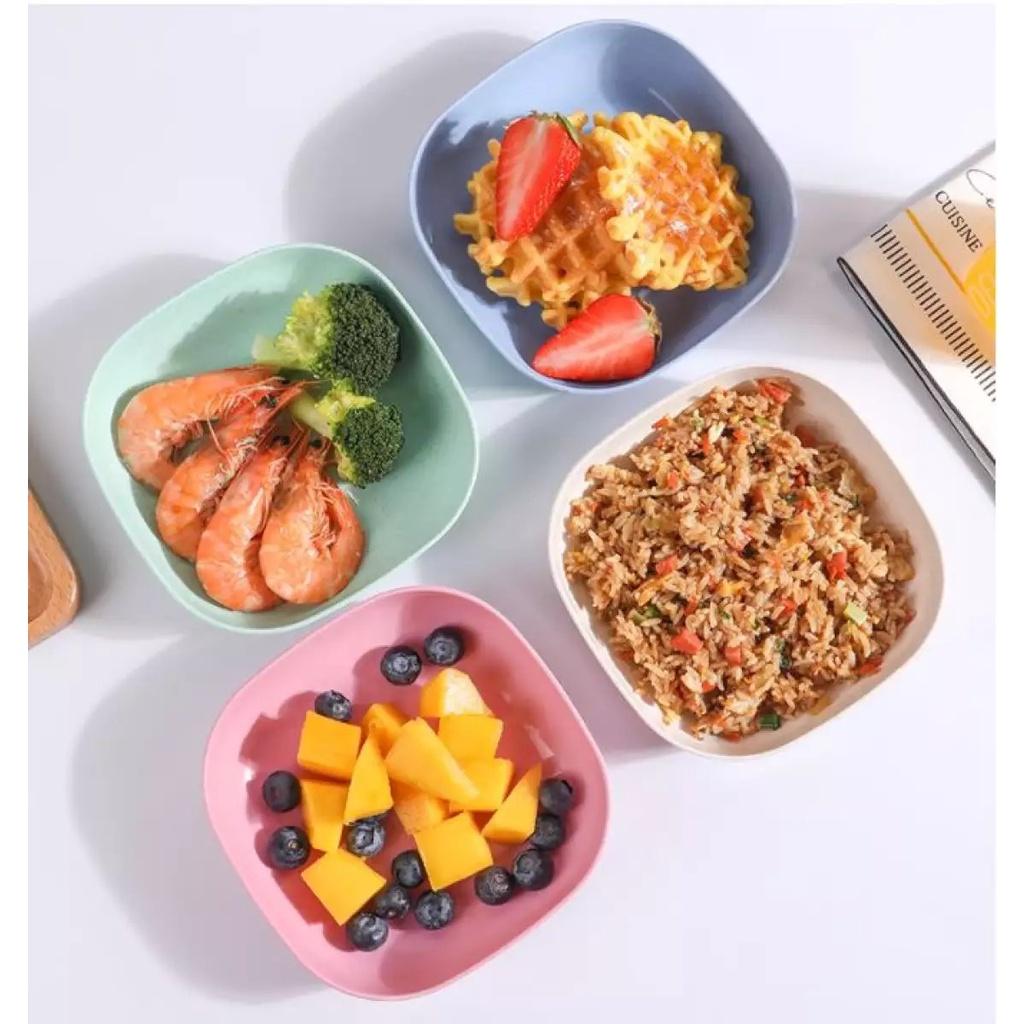 Set 4 cái dĩa nhựa lúa mạch màu xinh xắn