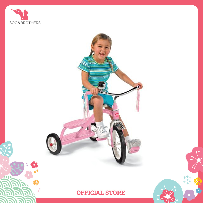 Xe đạp ba bánh trẻ em Radio Flyer Classic Pink Dual Deck Tricycle