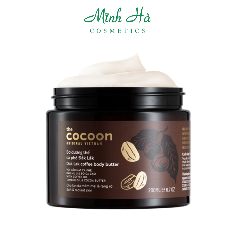 Bơ dưỡng thể cà phê Dak Lak coffee body butter The Cocoon 200ml cho da mềm mại và rạng rỡ - mỹ phẩm MINH HÀ cosmetics