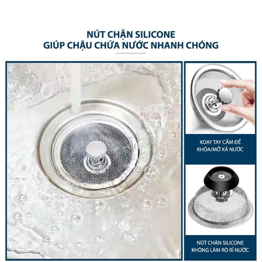 Giỏ lưới lọc rác bồn rửa bát, lưới lọc rác bằng thép không gỉ, nắp chặn thức ăn bồn rửa chén chống tắc nghẽn