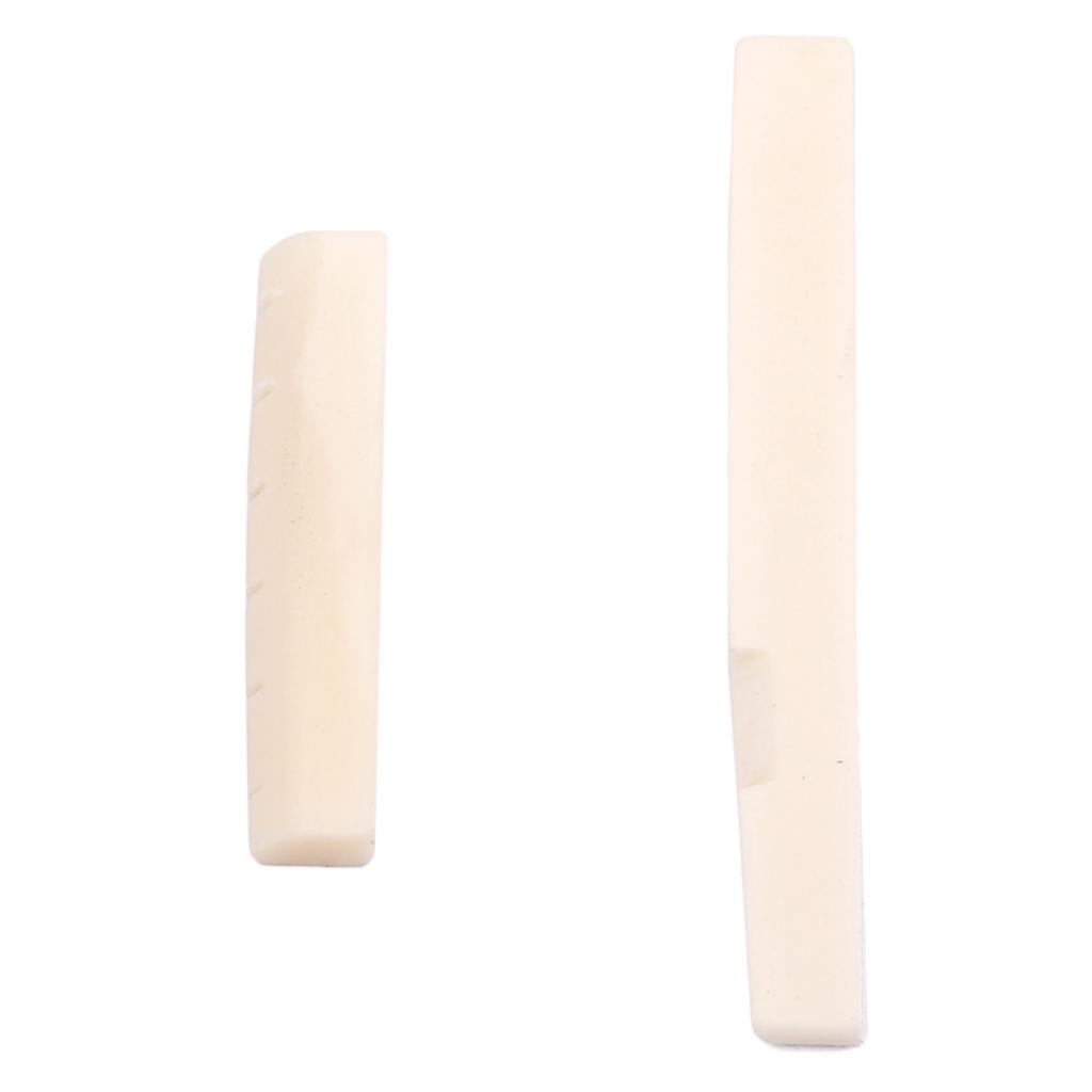 2 Sets 4pcs Bone Bridge Saddle And Nut for 6 String Acoustic Guitar Parts