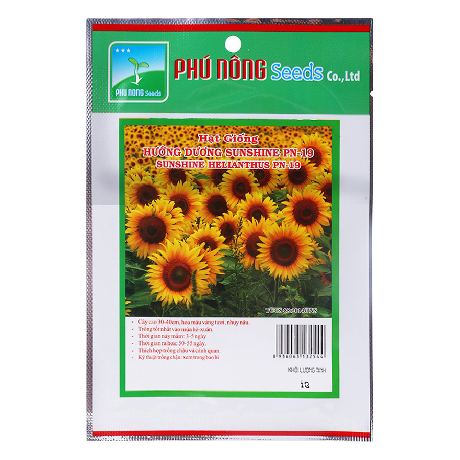 Bộ 2 Gói Hạt Giống Hoa Hướng Dương PN-19 Phú Nông