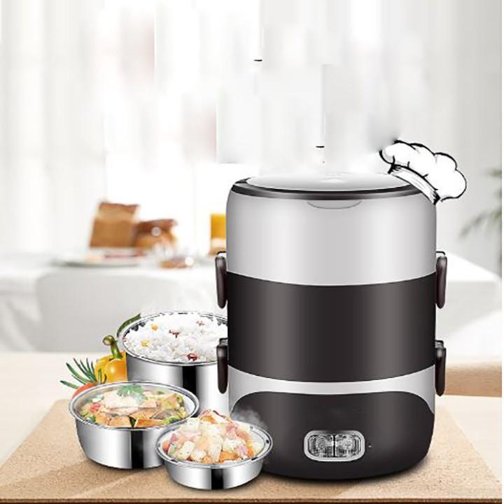 Cặp Lồng Cắm Điện 3 Tầng ruột inox Cao Cấp Giữ Nóng Thức Ăn Liên Tục