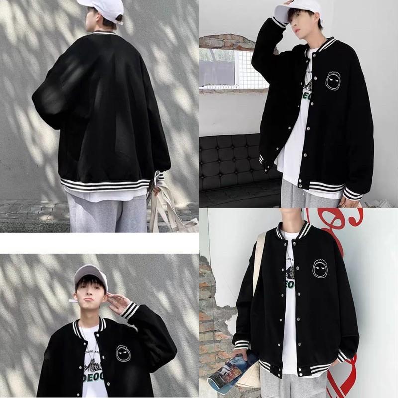 Áo Khoác BOMBER FACE tay dài form rộng chất xịn mịn UNISEX