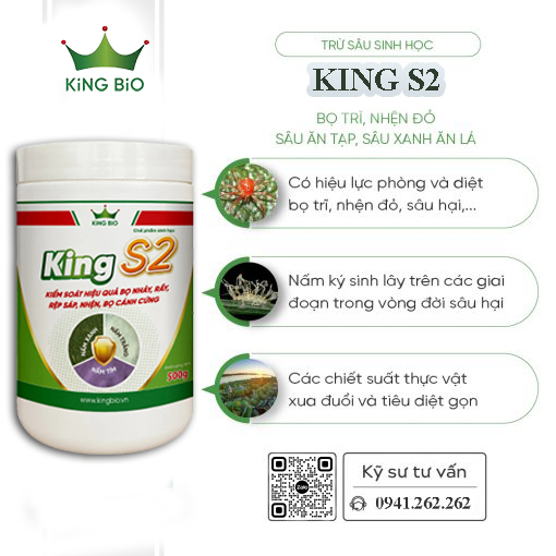 King S2 - Thuốc đặc trị côn trùng sinh học, tiêu diệt bọ nhảy, rầy, rệp sáp, nhện, bọ cánh cứng