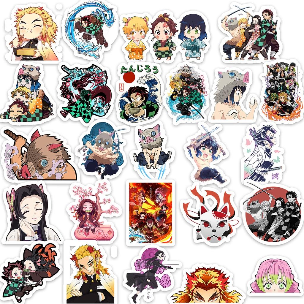 Set 50 cái Sticker Demon Slayer, Sticker Thanh Gươm Diệt Quỷ, Hình Dán Demon Slayer, Hình Dán Thanh Gươm Diệt Quỷ