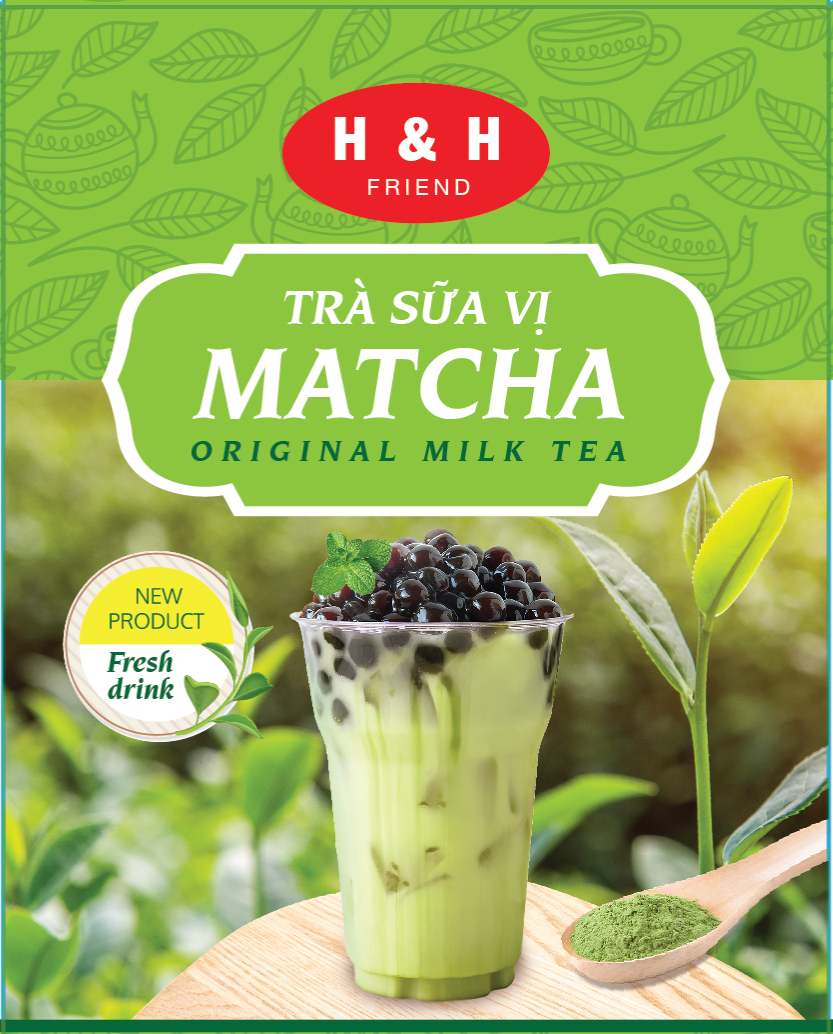 Trà sữa vị matcha H&amp;H Friend túi 500g