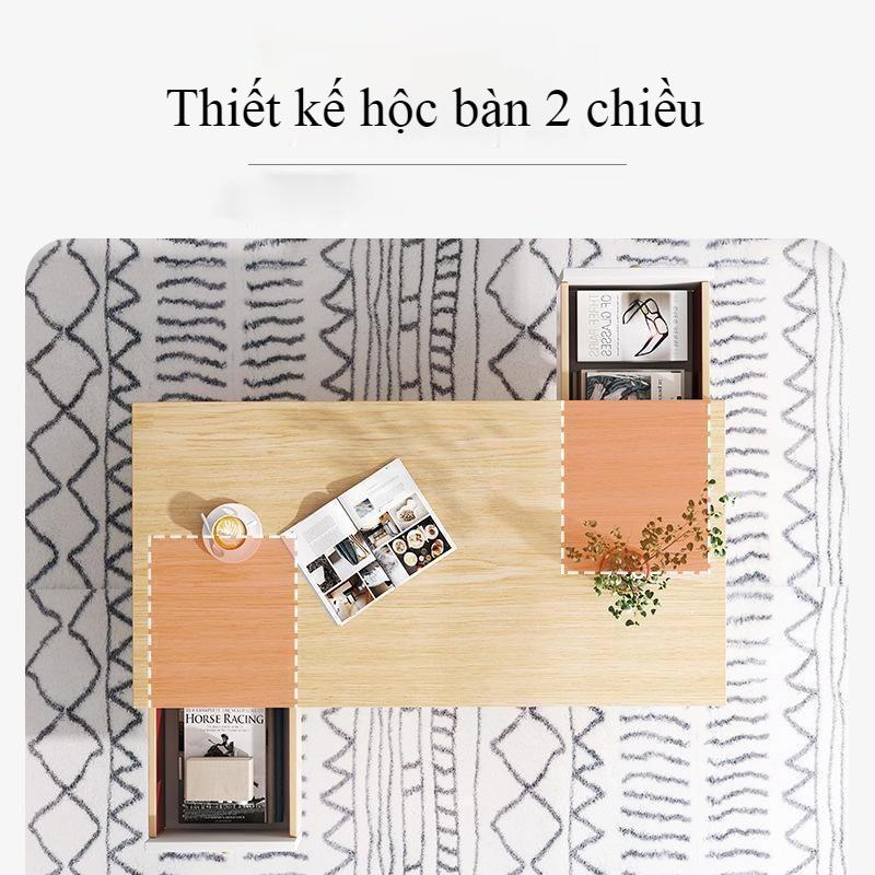 Bàn gỗ vuông chân thấp phòng khách phong cách hiện đại