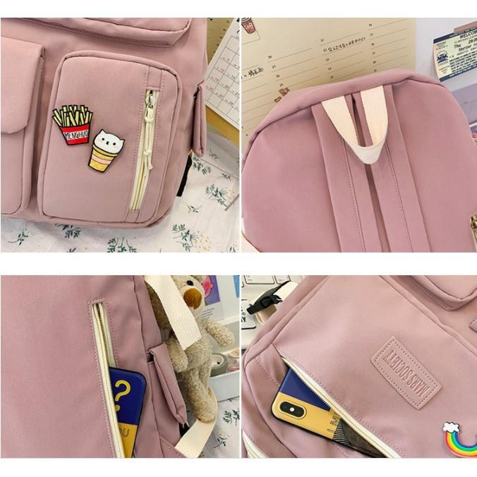 Balo ULZZANG nhiều ngăn xinh xăn phong cách Hàn Quốc *BL28