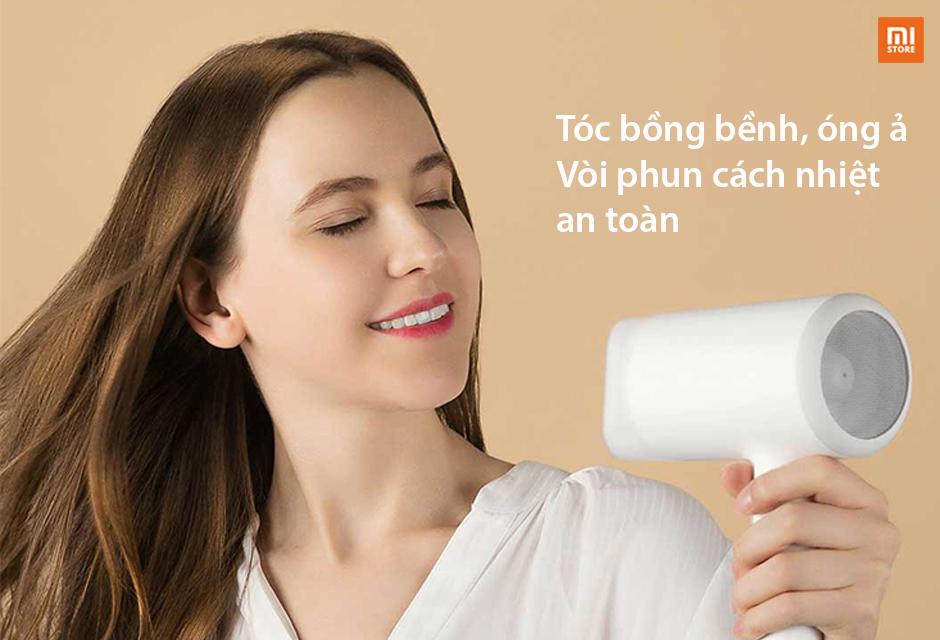 Máy sấy tóc Xiaomi Mi Ionic giữ độ ẩm tóc - Vòi phun cách nhiệt chống cháy, bỏng