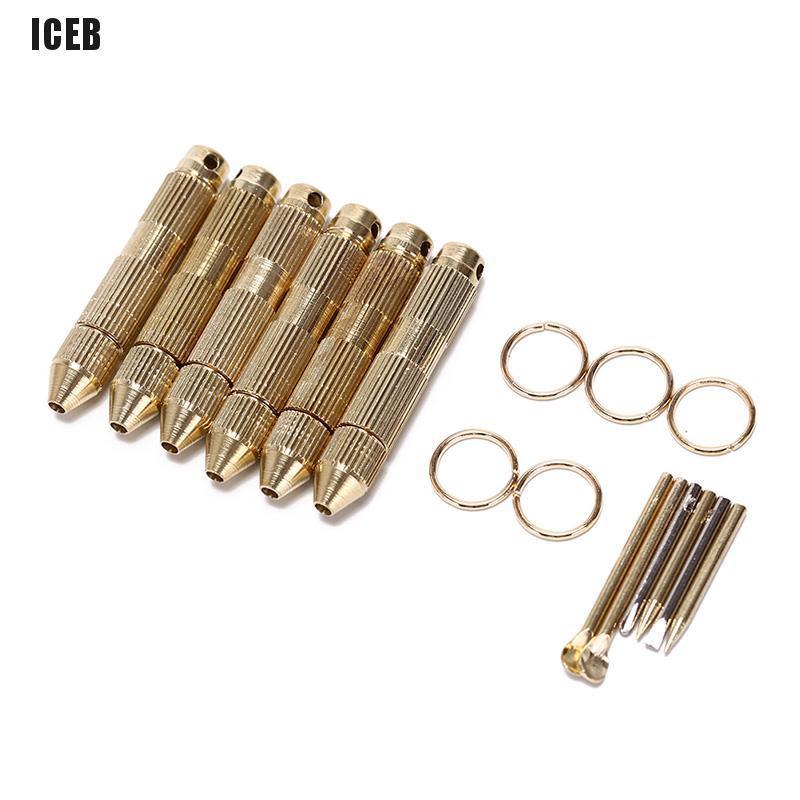 iceb 5pcs easy carry outdoor camping brass toothpick multi-functional ear tool