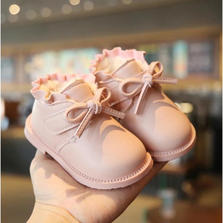 Cho Bé Giày boots giữ ấm phong cách công chúa nữ tính thời trang mùa đông cho bé