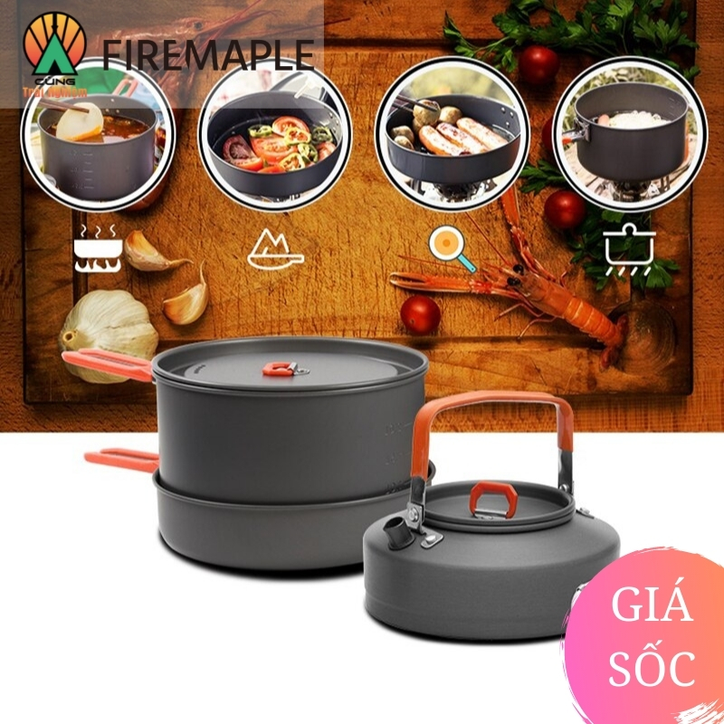 COMBO Nồi Chảo Nấu Ăn 3 Trong 1 Fire Maple FEAST 2 Gọn Nhẹ Chuyên Dụng Dành Cho Du Lịch, Dã Ngoại Cắm Trại