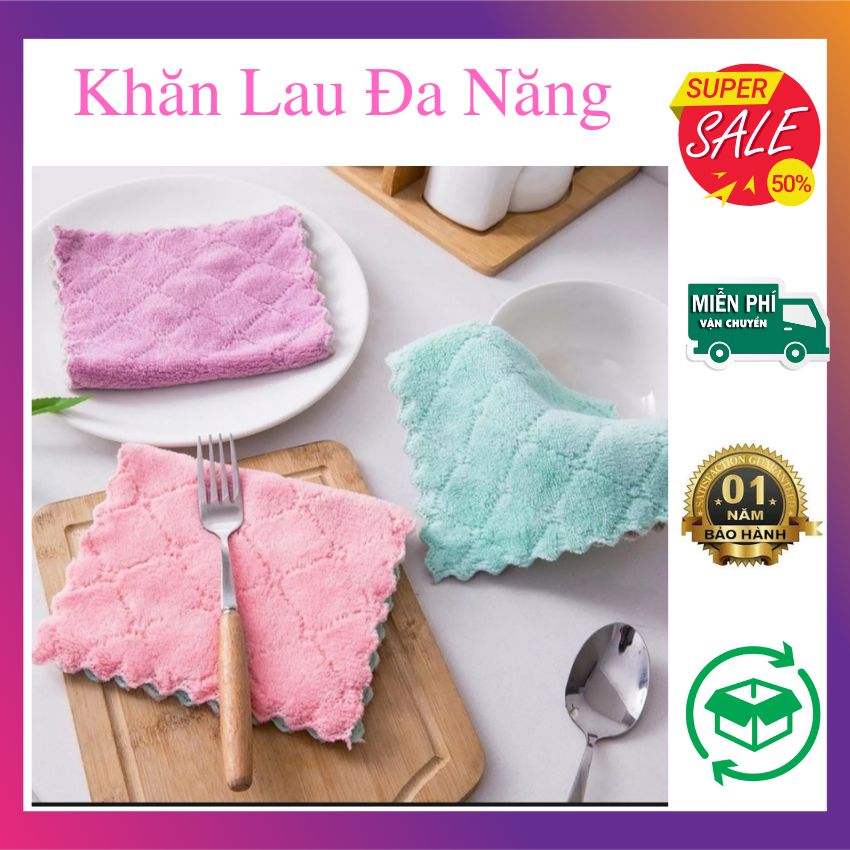 Khăn lau đa năng thấm hút tốt, nhanh khô, khăn lau tay, bàn, bát đĩa, xoong nồi đa năng tiện dụng