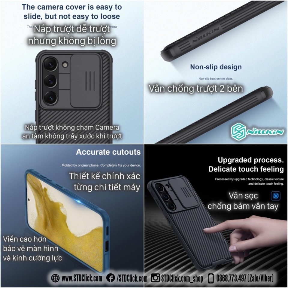 ỐP LƯNG DÀNH CHO ĐIỆN THOẠI SAMSUNG GALAXY S23 5G NILLKIN CAMSHIELD PRO BẢO VỆ CAMERA
