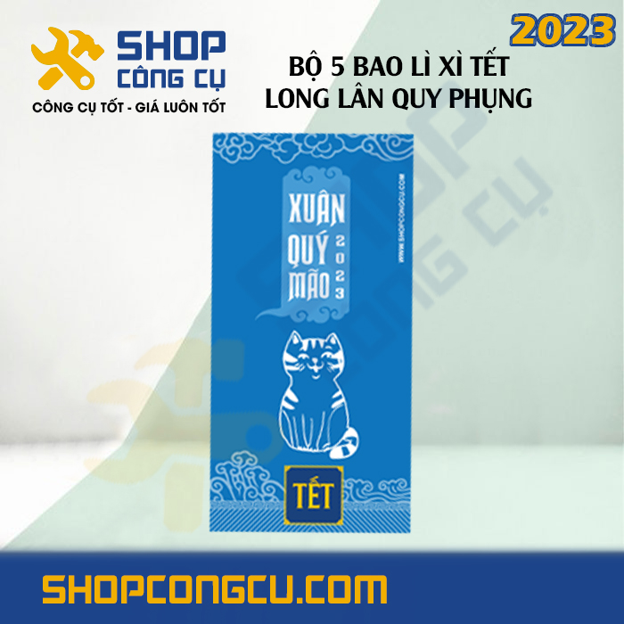 Bộ 5 bao lì xì tết Long Lân Quy Phụng BLX001