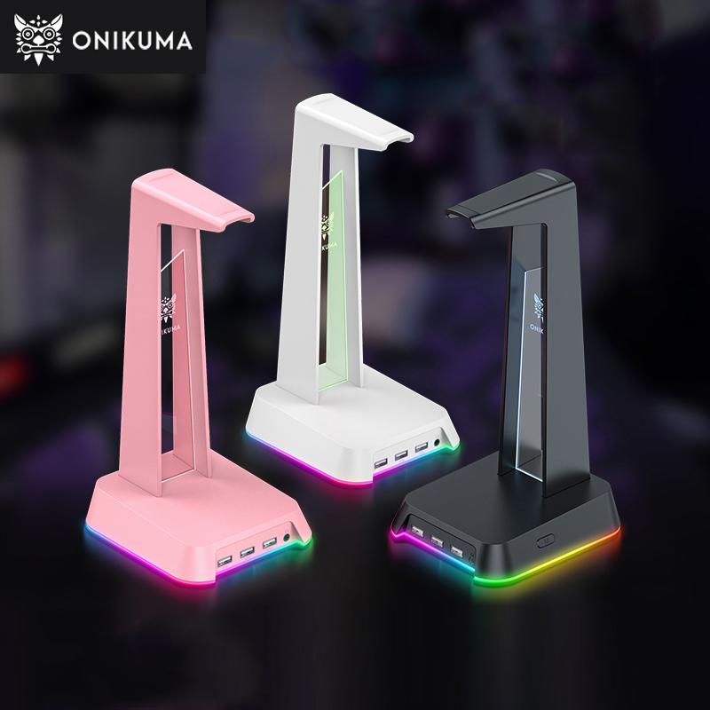 Hiển thị tai nghe là viết tắt của Onikuma ST-2 với 2 phụ kiện lưu trữ bàn tai nghe của USB Audio Port Audio Hỗ trợ bàn điện thoại