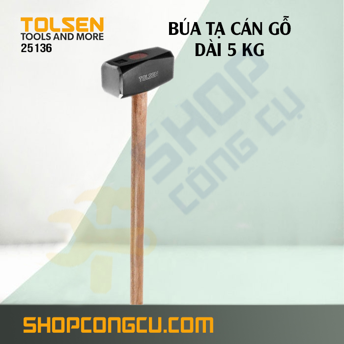 Búa tạ cán gỗ dài 5Kg Tolsen 25136