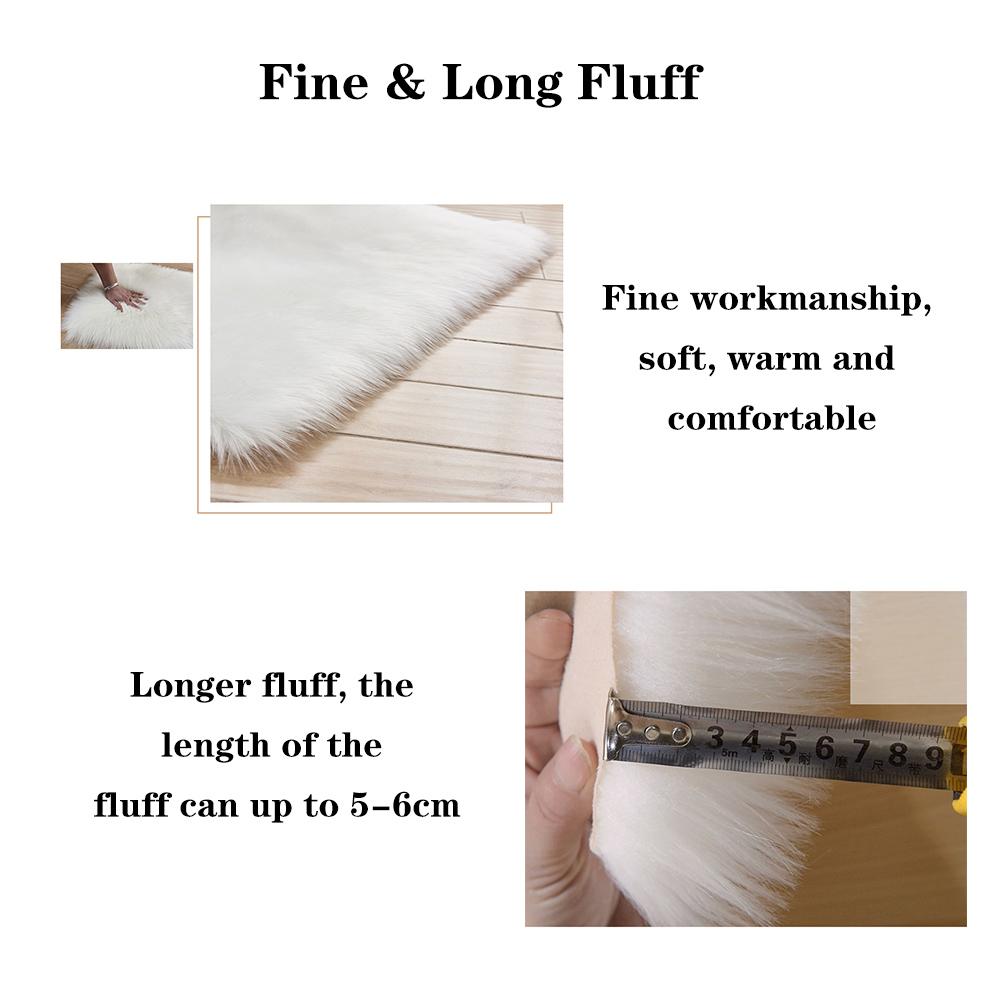 Thảm trải sàn làm từ chất liệu len giả cao cấp,mịn, siêu mềm và thoải mái, Thiết kế đáy chống trượt