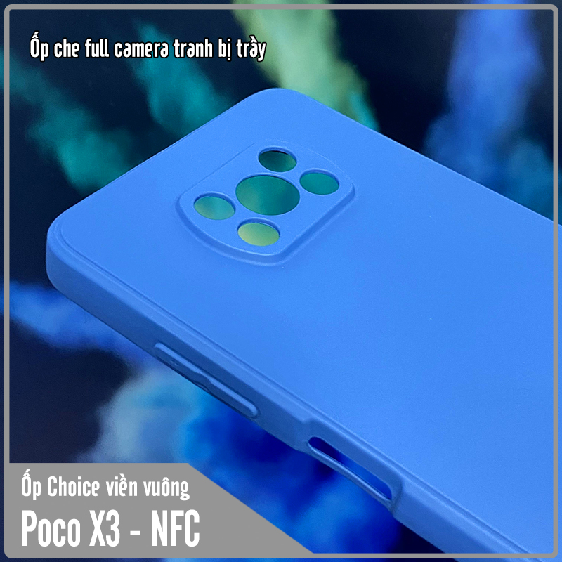 Ốp lưng cho Xiaomi Poco X3 NFC Choice viền vuông dẻo lót nhung che camera