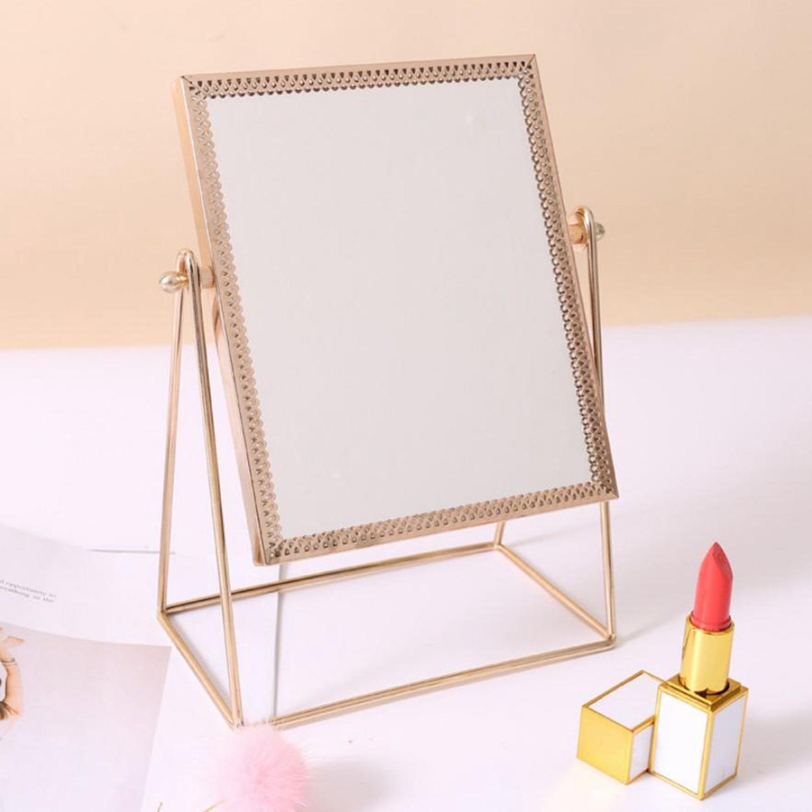 Metal Makeup Mirror Desk Vanity Mirror Cosmetic Mirror for Washrooms Living Rooms and More