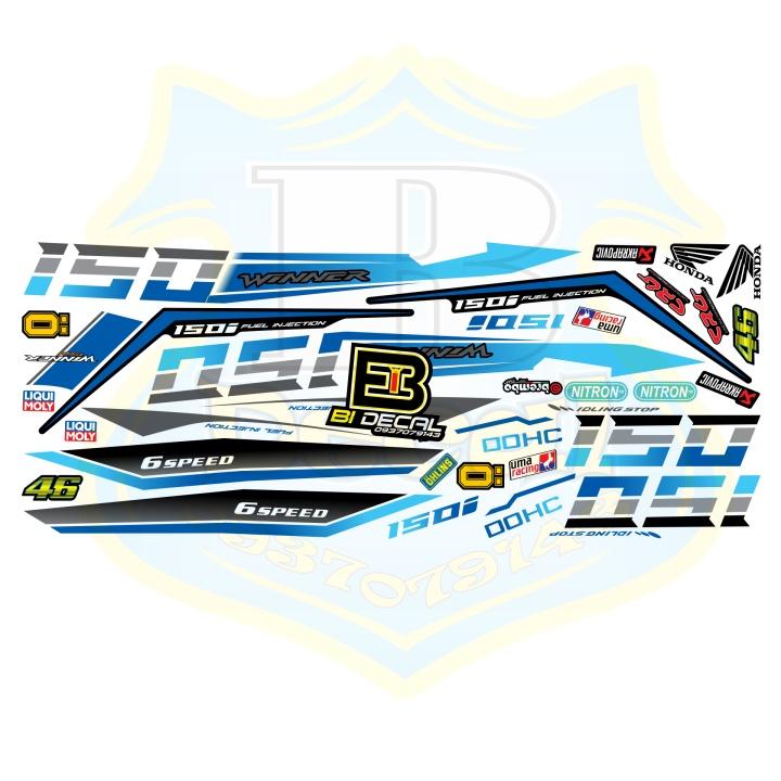 Tem rời xe winner trắng xanh