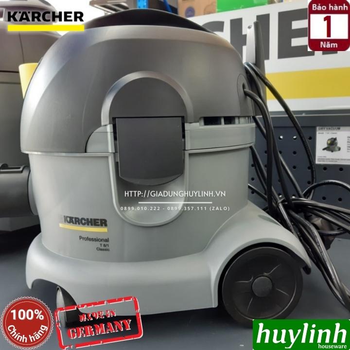 Máy hút bụi khô công nghiệp Karcher T8/1 Classic - Dung tích 8 lít - Thương hiệu Đức - Hàng chính hãng - Công suất tối đa 1600W