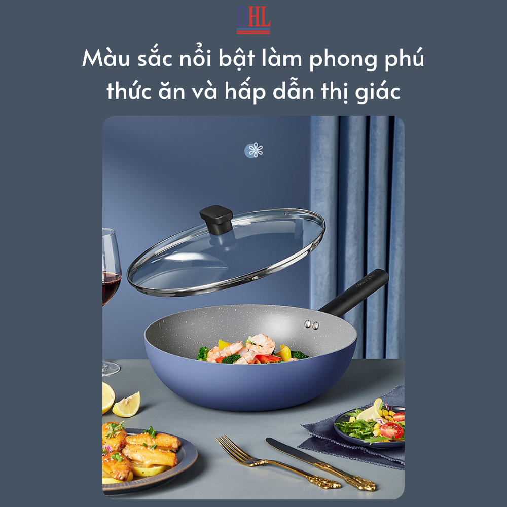 Bộ nồi chảo chông dính 4 món vân đá cao cấp hàn quốc Cooker King siêu bền- Hàng chính hãng