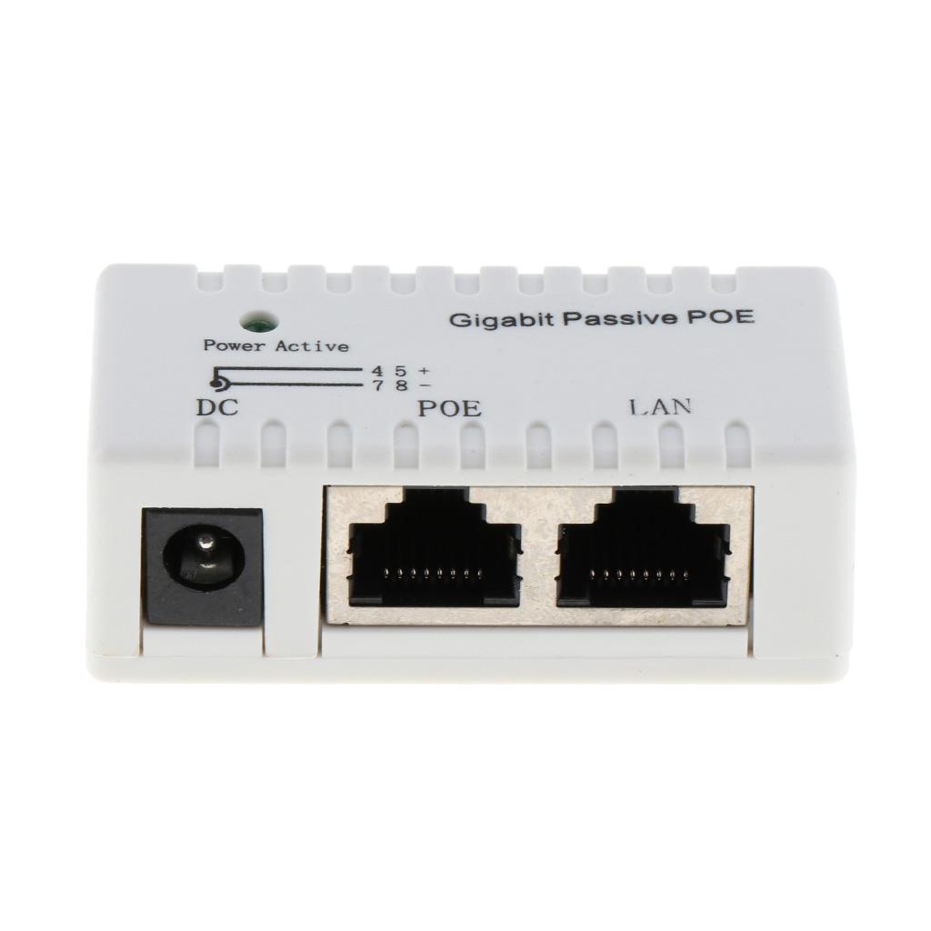2x 12V-52V Gigabit PoE Injector Power Supply Ethernet Adapter 2.1mm x 5.5mm