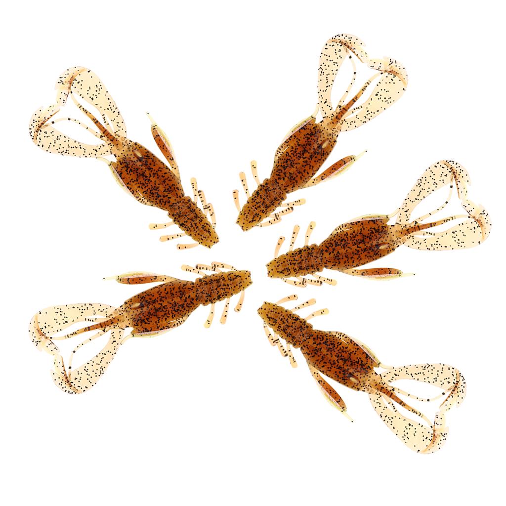 5Pcs Artificial Shrimp Lures Soft Crankbaits Fishing Tackle Black