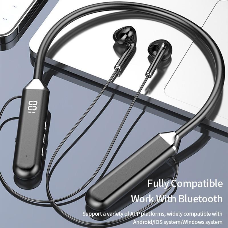 Tai Nghe Bluetooth Không Dây Đeo Cổ 5.2 nhét tai Led kỹ thuật số âm thanh hifi stereo không thấm mồ hôi thể thao gaming