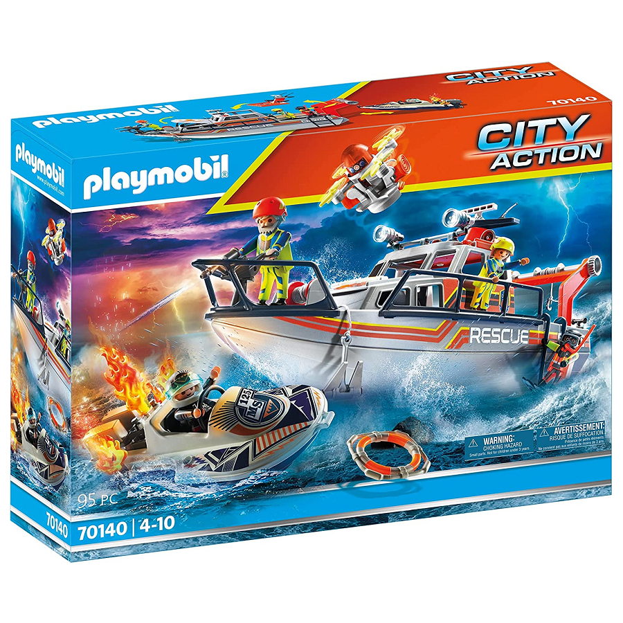 Đồ chơi mô hình Playmobil Biệt đội cứu hỏa trên biển 95 pcs