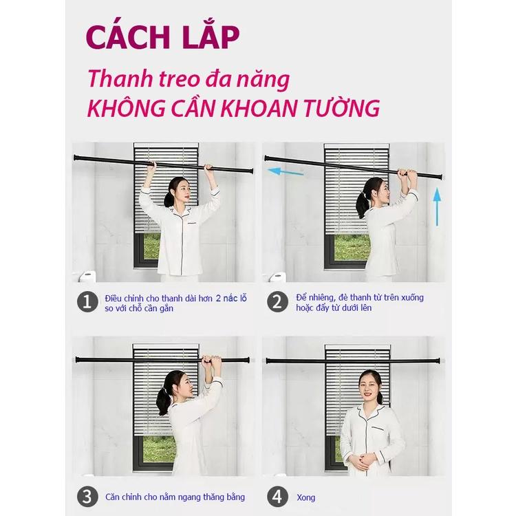 loại Dài nhiều size (giao màu ngẫu nhiên) - Cây treo Đa Năng Thông Minh KHÔNG CẦN KHOAN VÍT