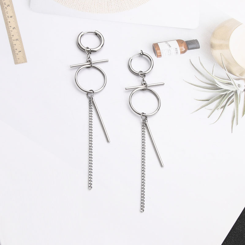 Khuyên tai bông tai idol vòng tròn thanh nhỏ Unisex