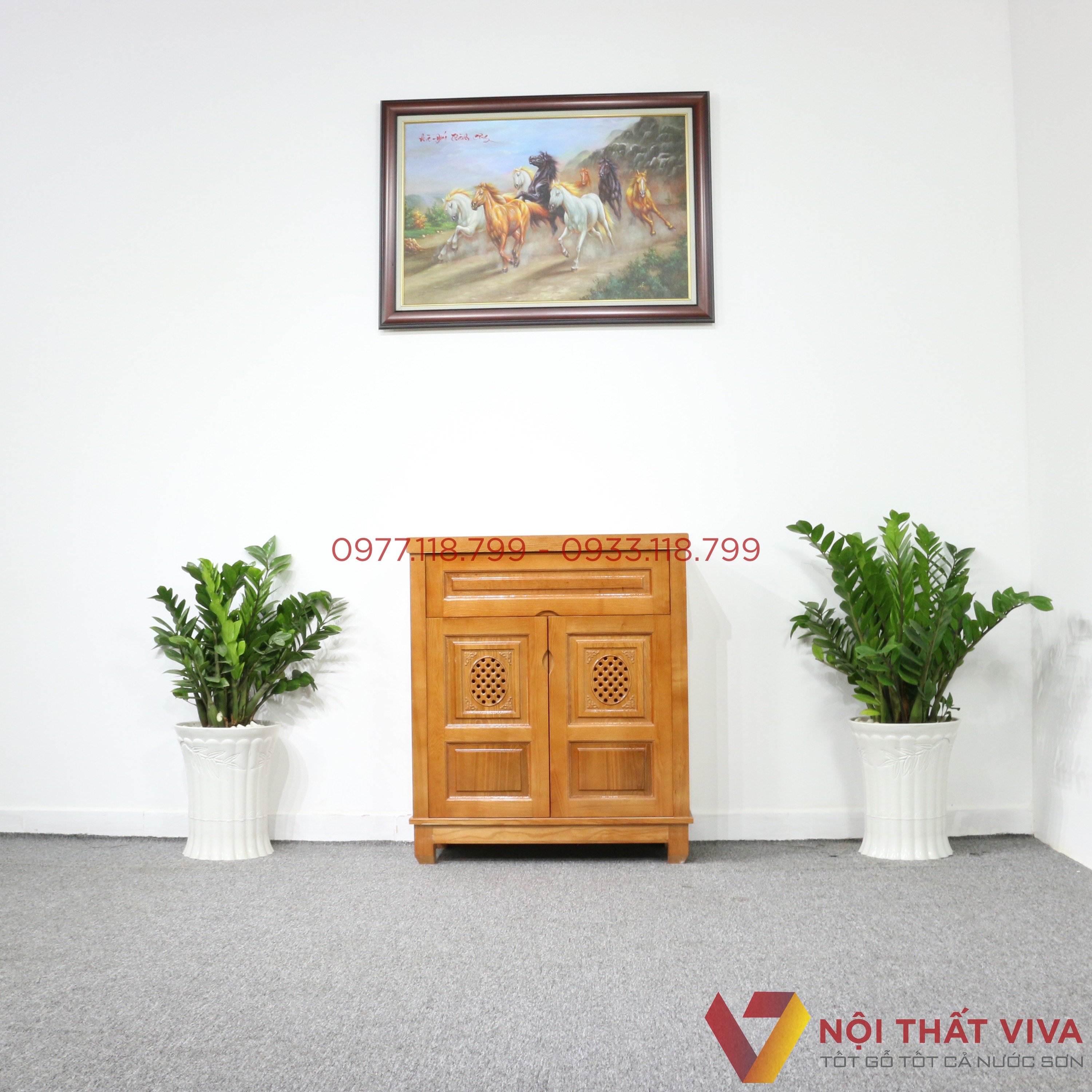 Tủ Giày Dép Gỗ Sồi 2 Cánh Đẹp Giá Rẻ