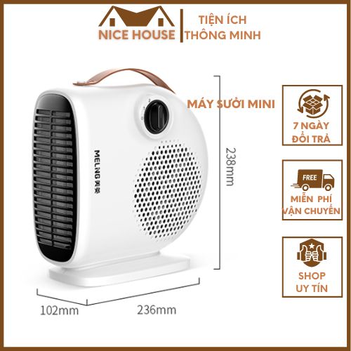 Máy sưởi mini để bàn cao cấp công suất 2000w tiết kiệm điện, Quạt sưởi mini an toàn chống cháy nổ và giảm tiếng ồn- Hàng chính hãng